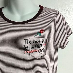 Arizona Jeans Striped Graphic Pocket Tee Short Sleeve